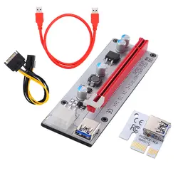 2018 Новый pci-e PCI E Express Riser Card 1x к 16x USB 3.0 кабель для передачи данных 60 см SATA Мощность кабель для BTC Шахтер машина Bitcoin добыча