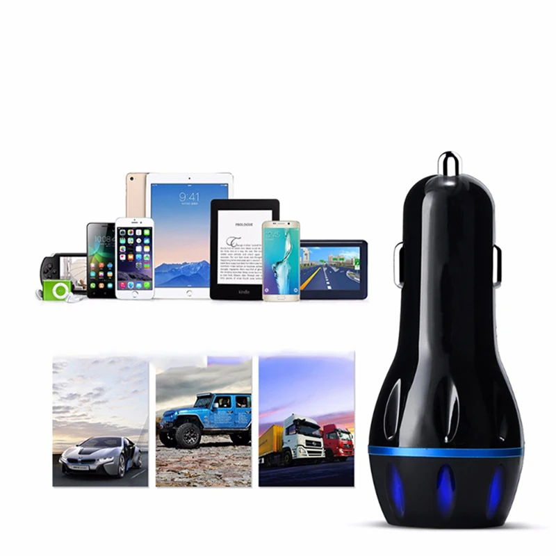 AMEEC Quick Charge QC 3.0 Car Charger Dual USB Car-Charging QC3.0 Fast Auto USB Charger Led Voltage Display 2 Port Auto Charging (3)