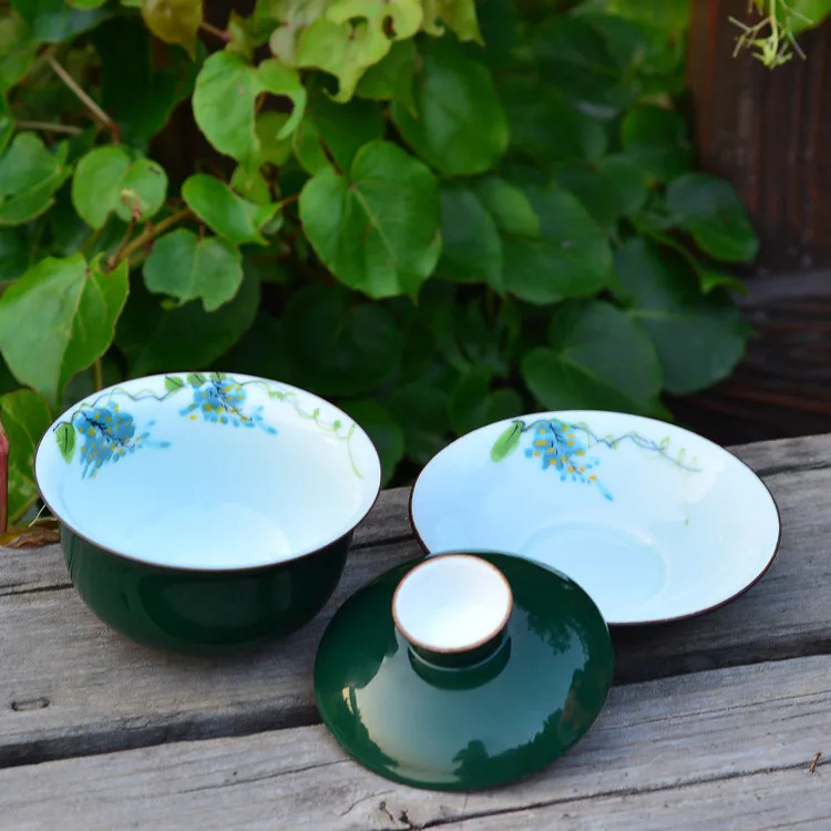 Чайный набор кунг-фу высокотемпературная стойкая стеклянная чашка для чая, гайвань глазурь керамическая чайная кружка с ручной росписью большого размера S