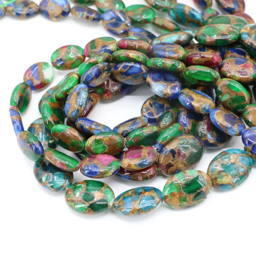 Loose Beads For Jewelry Making Golden Sand Stone Oval Egg Shape