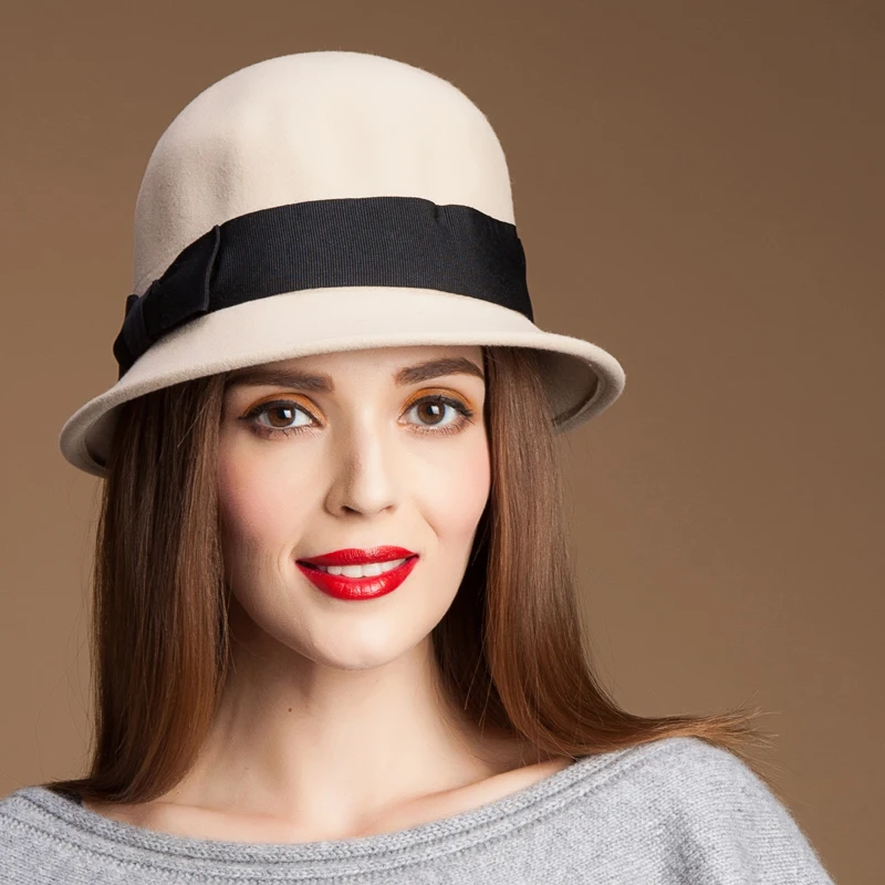 2014 ladies new winter wool felt hat fedoras short brimmed bucket hats