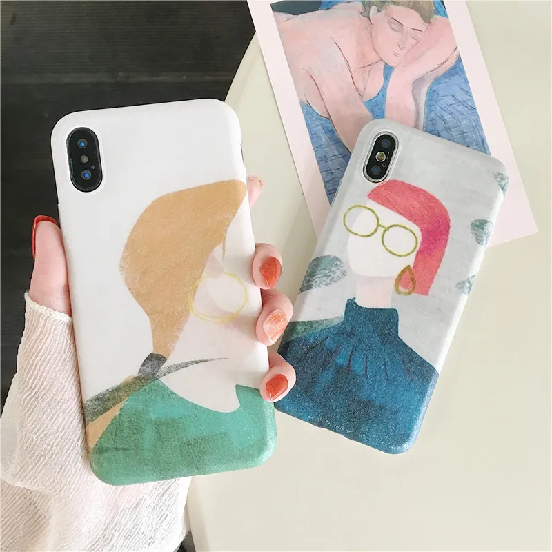Ins Европа и Америка картина маслом девушка чехол для iPhone X XS XR XSMAX 6 6s 7 8 plus Шелковый