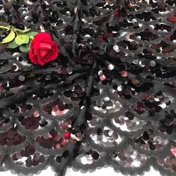

Latest Black African 3d Lace Fabrics Embroidered French Sequins Lace Fabric 2018 Nigerian French Net Lace Fabrics