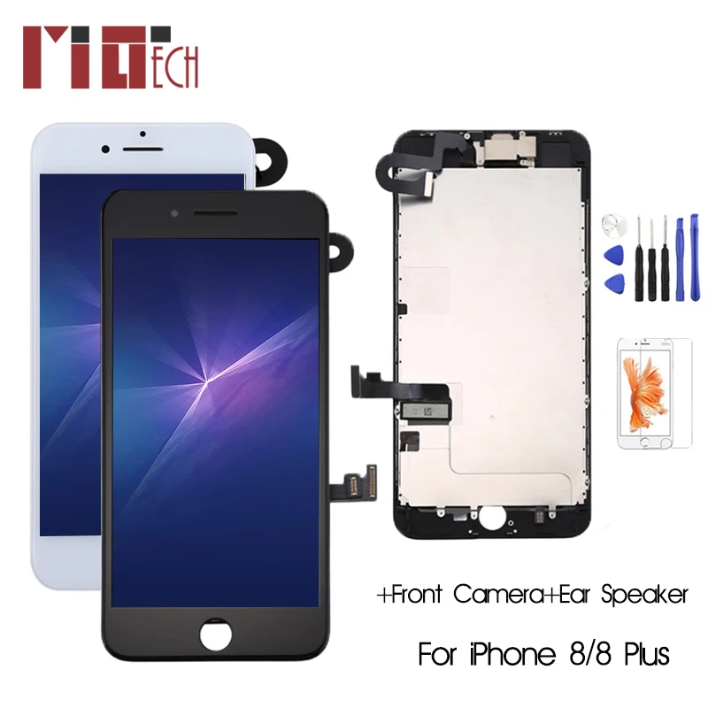 

For iPhone 8 8G 8P 8 Plus LCD Display 3D Touch Screen Digitizer Full Assembly Replacement +Front Camera+Ear Specker+Gifts