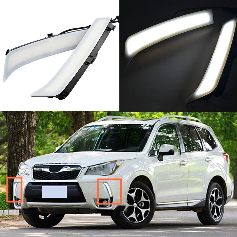 2*Super White LED DRL Daytime Running Lights For Subaru Forester 2014