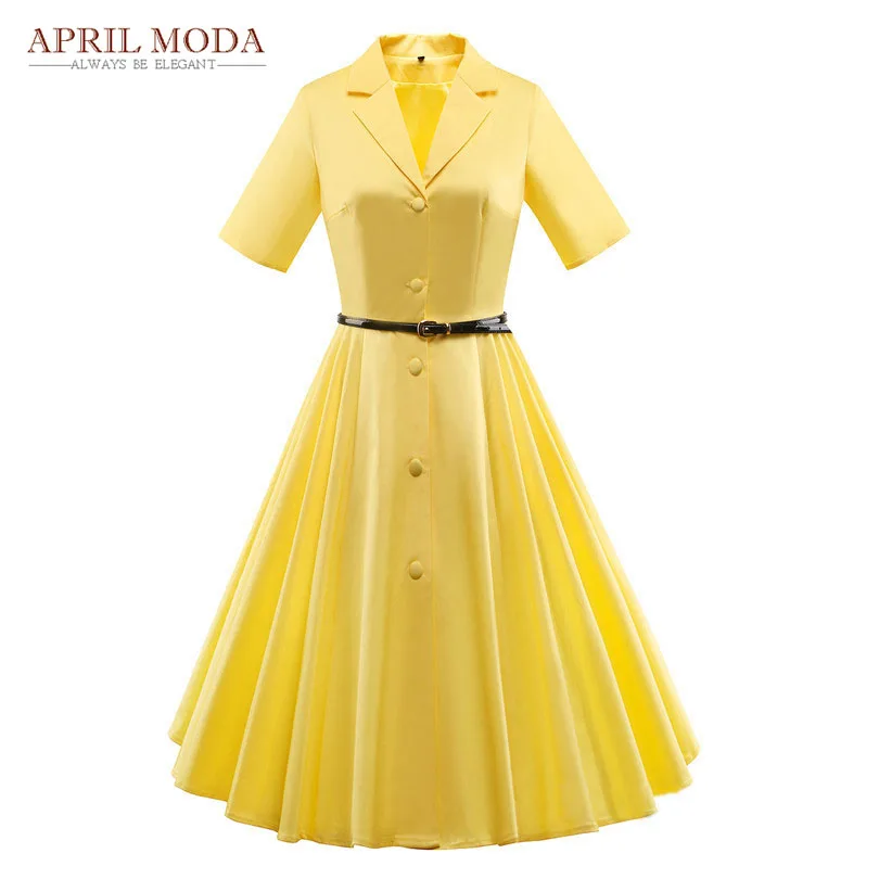 Plus La Taille Audrey Hepburn Robe Avec Ceinture Entaillé à
