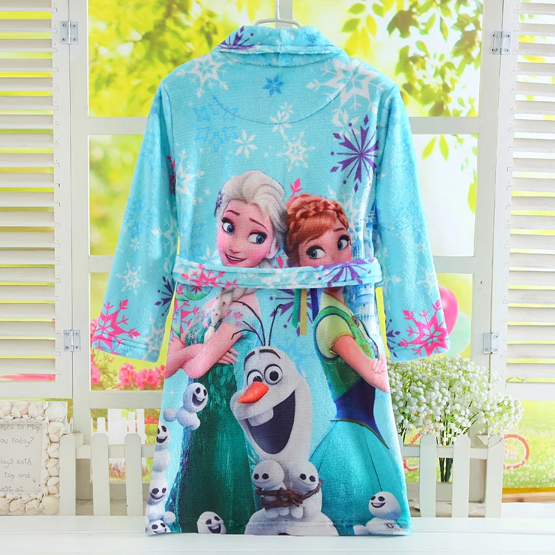Kaufen Mutter und Tochter Langen Ärmeln Winter Flanell Bademäntel Elsa Anna Mädchen Korallen Samt Bad Roben Kinder Pyjamas Familie Homewear