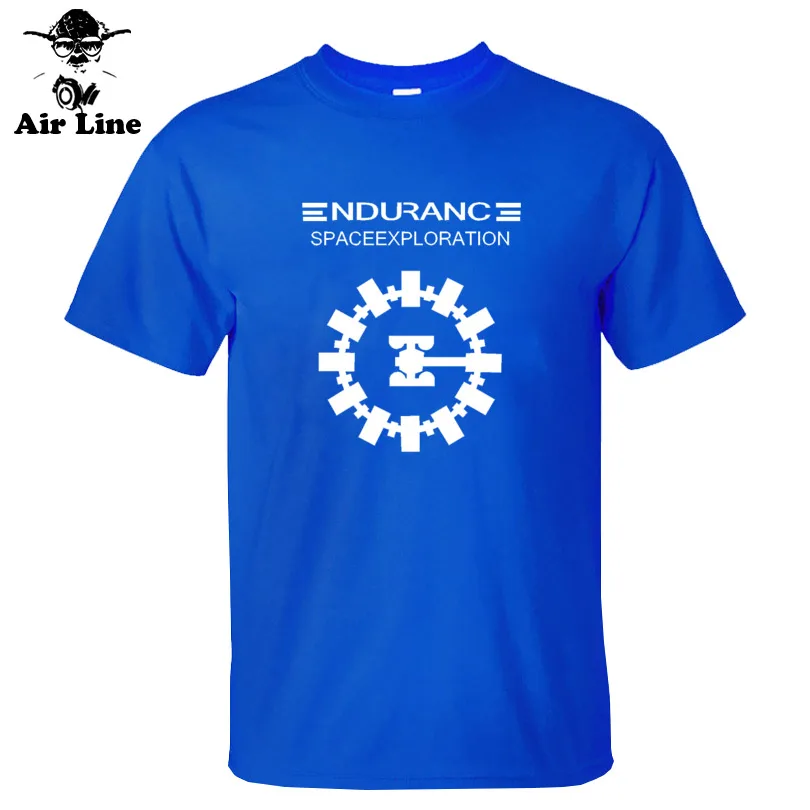 

Adventure Movie Interstellar Endurance Space Craft Christopher Nolan T shirts New Tees Men Cotton Custom T-shirts
