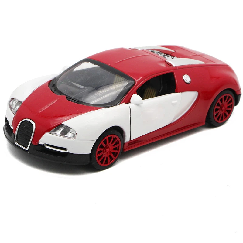 

for Bugatti Alloy Car Model Iron Steel Paint Light Sound Pull Back 1:32 Scale Super Wheels Racing Diecast Auto Mobile Model Car