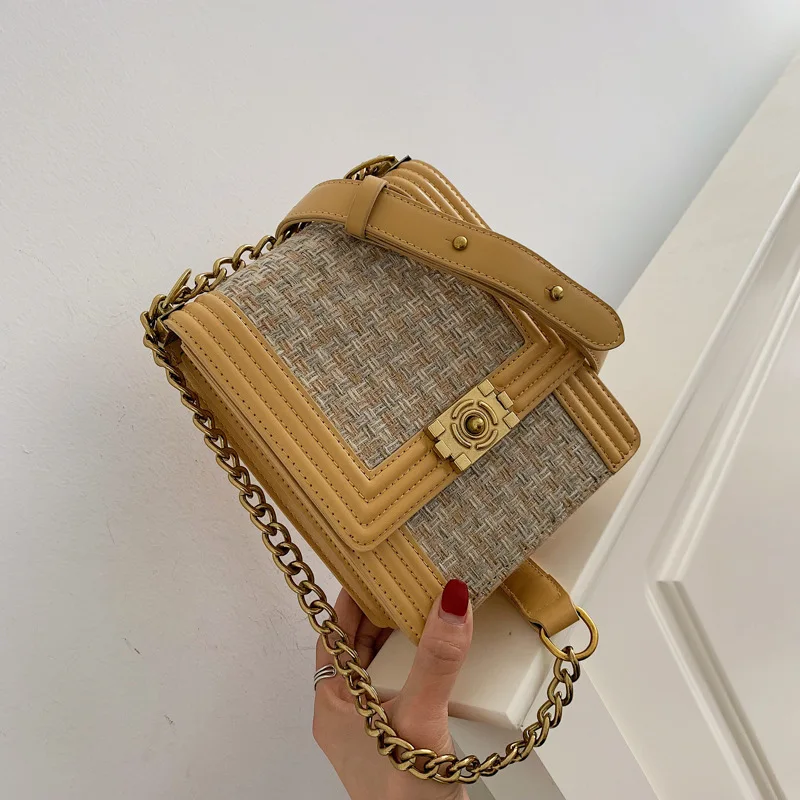 

Female Crossbody Bags For Women 2019 Quality Leather Luxury Handbags Designer Sac Main Ladies Chain Straw Shoulder Messenger Bag