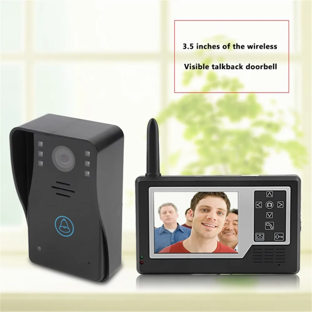 

3.5 Inch Indoor Unit Wireless Visible Video Door Phone AC 100-240V Power HD Camera 6/4LED Light Intercom Doorbell