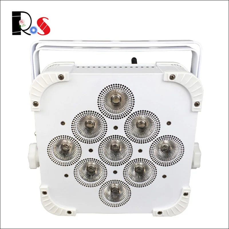 

Sample RGBWA 5 in 1 9x15W Wireless DMX Battery Powered Flat LED Par Can DJ Up lighting