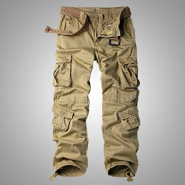 $US $34.56  Men's Cotton Military Cargo Pants 8 Pockets Casual Work Combat Trousers Male Military Army Camo Car