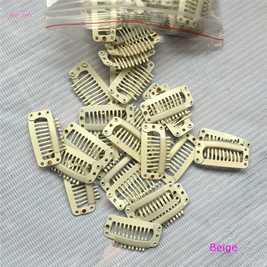 

Hair Extension Clips 30pcs Metal HairPin 32mm Snap Wig Clips 9 Teeth Hair Extension Clips Black/Brown/Blonde Color Wig clips