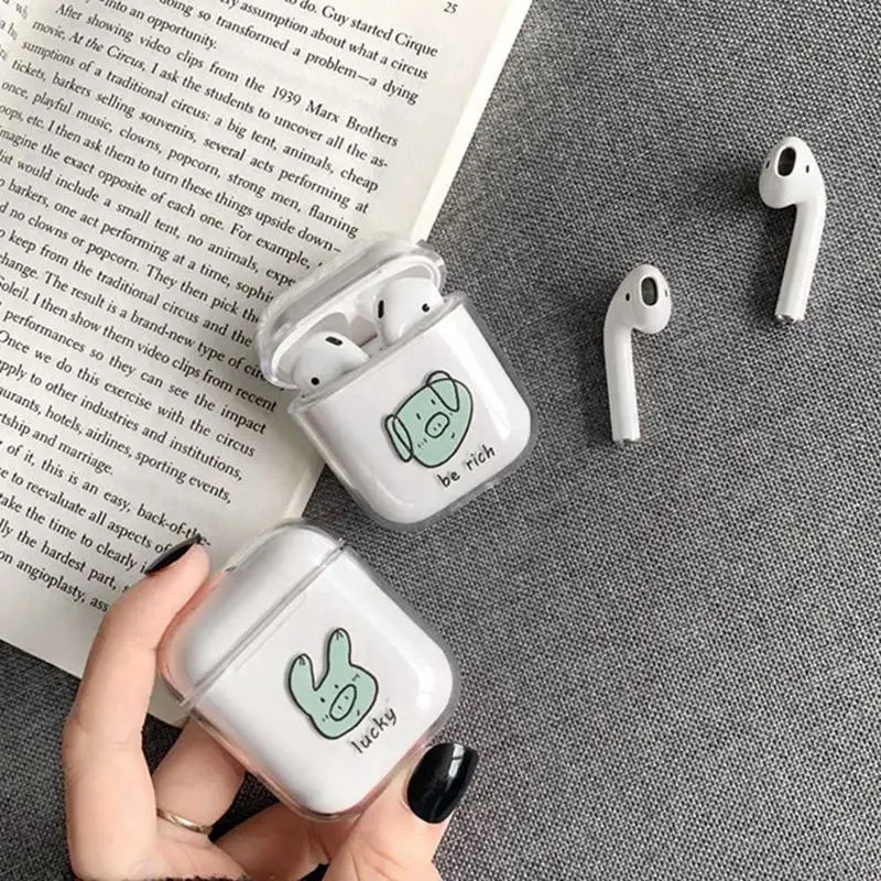 Silicone Airpods Wireless Cut Pig Print Earphone Charging Case Wireless Bluetooth Headset Protective Sleeve Cover Earphones Box