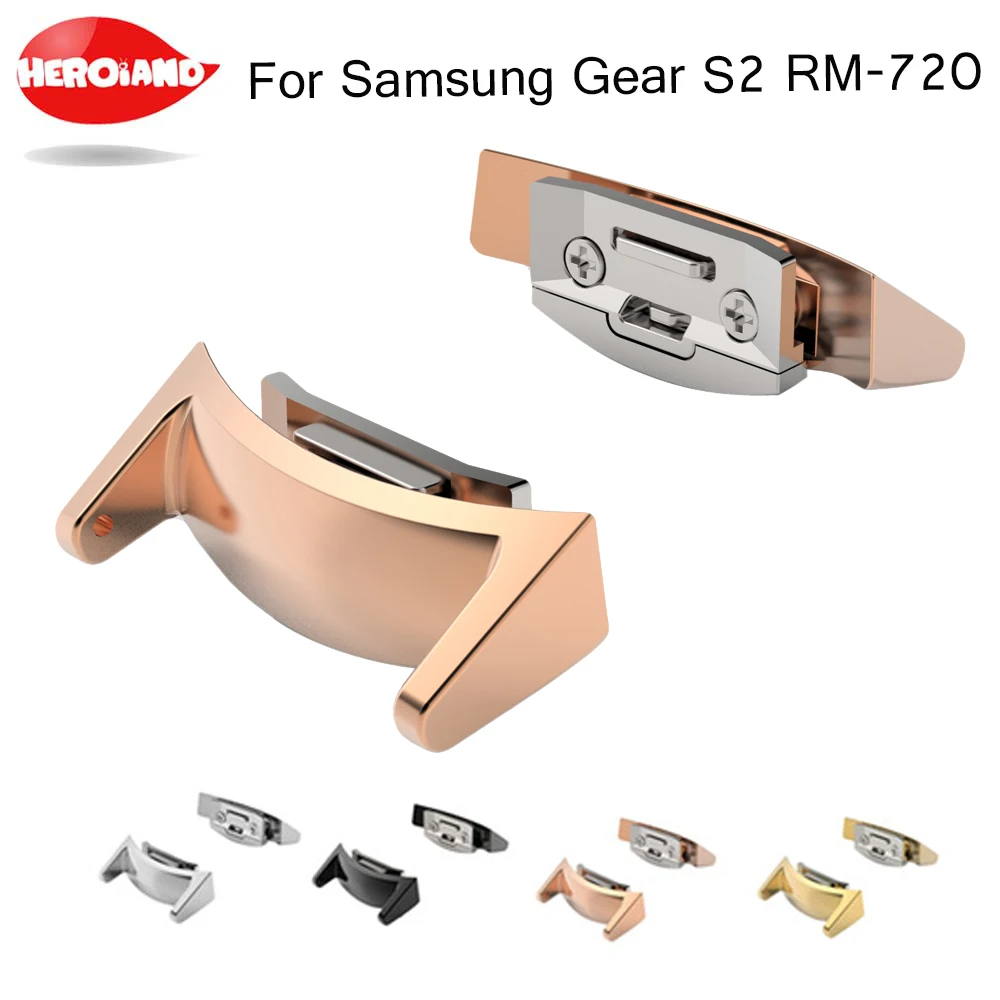 

2Pcs Stainless Steel Watch Band Connector Adapter 20mm For Samsung Gear S2 RM-720 drop Shipping Connector Strap Converte