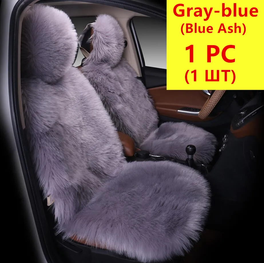 Универсальный размер, натуральная овчина, меховые накидки на автомобильное сиденье, Австралийский, овчина, комбинированный комплект для автомобиля priora C078 - Название цвета: 1PCS