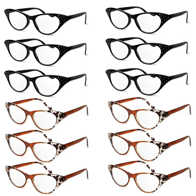 Кошачий глаз Для женщин очки для чтения из полимера с прозрачными стразами украшения для очков