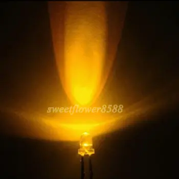 

100pcs 3mm 5000mcd Yellow Ultra Bright LED Lamp Light Free Shipping