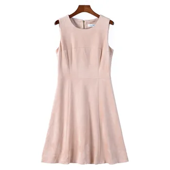 

Women's Faux Suede A-Line Dress Sleeveless Round Neck Dresses 60 Colors