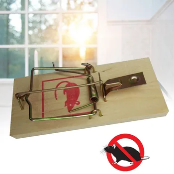 

Behogar 10PCS Wooden Rat Mouse Mice Pest Animal Clip Trap Hamster Cage Control Killer Repeller for Farm Yard 9.8x4.8x0.6cm