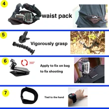 Xiaomi Yi 4k Accessories Set for gopro kit Three way Monopod selfie stick for Eken h9r Gopro Hero 5 4 3+ Action Camera