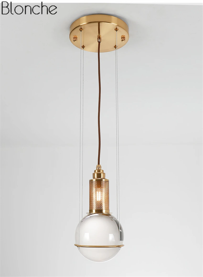 Пост-Современные хрустальные подвесные светильники светодио дный Hanglamp мяч подвесной светильник для Гостиная Кухня домашний свет