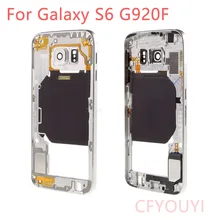 Для samsung Galaxy S6 G920 G920F средняя рамка Корпус пластина с частями с объективом камеры