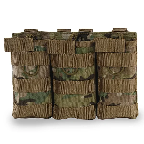 Aolikes тактический molle тройной Открытый Топ подсумок для журналов FAST AK AR M4 FAMAS Mag Pouch 1000D нейлон военный Пейнтбол оборудование - Цвет: CP