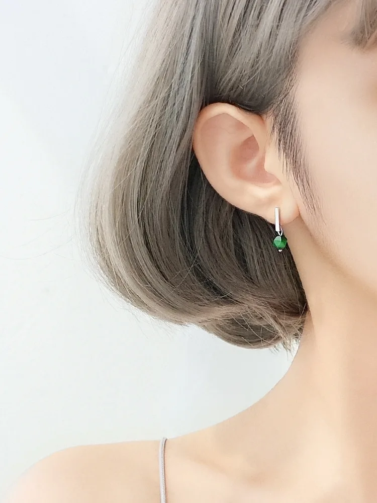 Tigereye stone geometric cut stone earrings 100% 925 Sterling silver Jewelry fashion Hypoallergenic Stud earrings for women gift