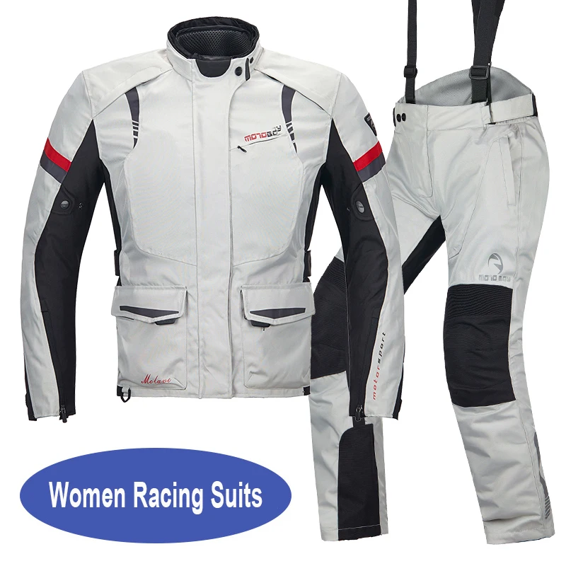 

MOTOBOY Women Waterproof Motocross Motorcycle Jackets Protection Winter Coats Clothing Reflective Pants Breathable Warm Suit