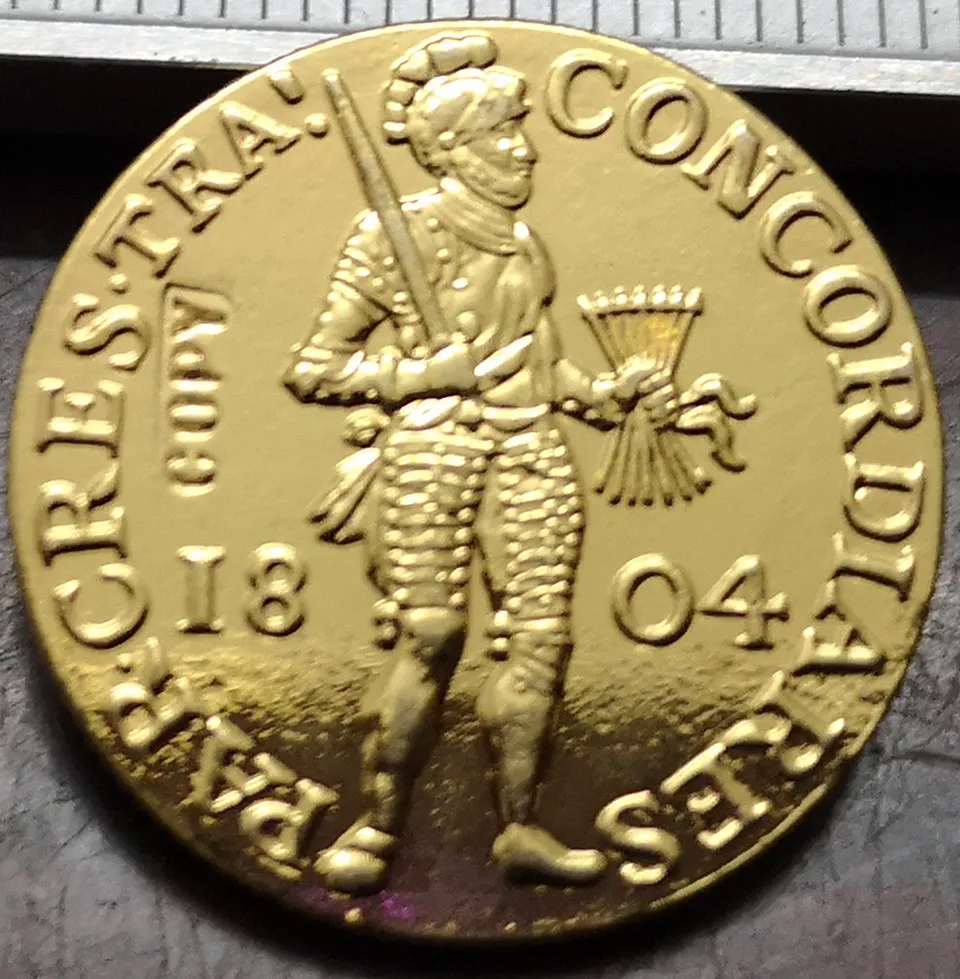 1804 Нидерланды 1 Ducat Золотая копия редкая монета