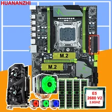 HUANANZHI X79 Pro Материнская плата с двумя M.2 слот Процессор Intel Xeon E5 2680 V2 с охладитель Оперативная память 16G Видео карта GTX1050Ti 4G