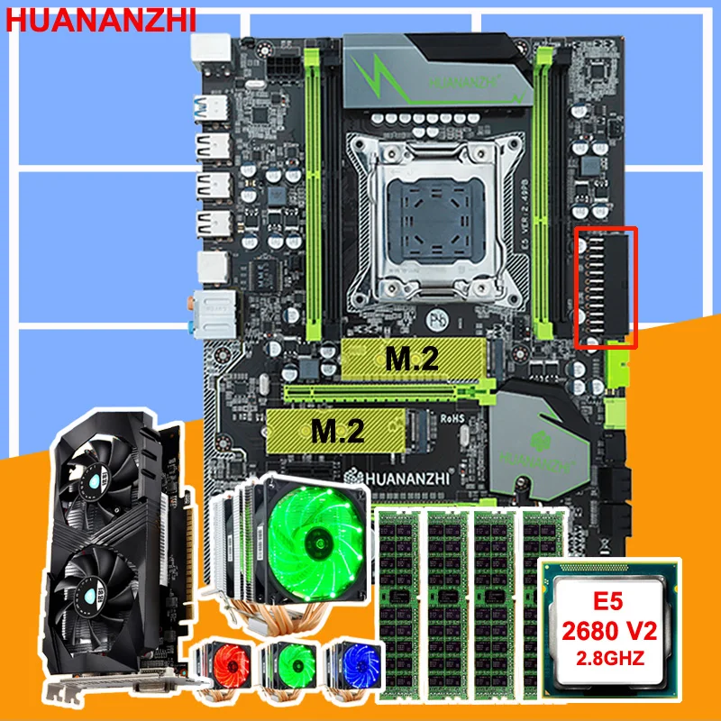 ^Cheap Brand new HUANANZHI X79 Pro motherboard with DUAL M.2 slot CPU Intel Xeon E5 2680 V2 with cooler RAM 16G video card GTX1050Ti 4G ^Cheap Brand new HUANANZHI X79 Pro motherboard with DUAL M.2 slot CPU Intel Xeon E5 2680 V2 with cooler RAM 16G video card GTX1050Ti 4G