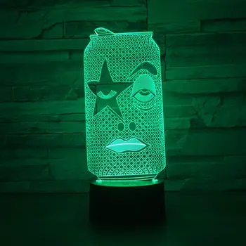 

Can Shape USB Touch 3D Lamp Creative LED Night Light Night Light Lamp Kids Cabinet lighting Led Sensor Moviment Drop Shipping