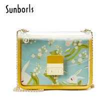 

PVC women messenger bags Transparent ladies Shoulder Bag Fashion Handbags Summer Beach Bolsa Feminina natural printing 1e4124
