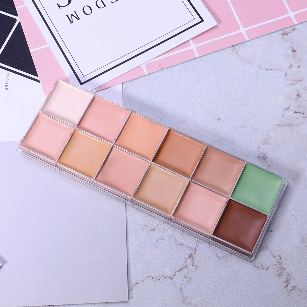 

O.TWO.O 12 Colors Big Cover Face Concealer Cream Pro Contour Makeup Foundation Cream Palette Concealer Make Up Cosmetic MZ1