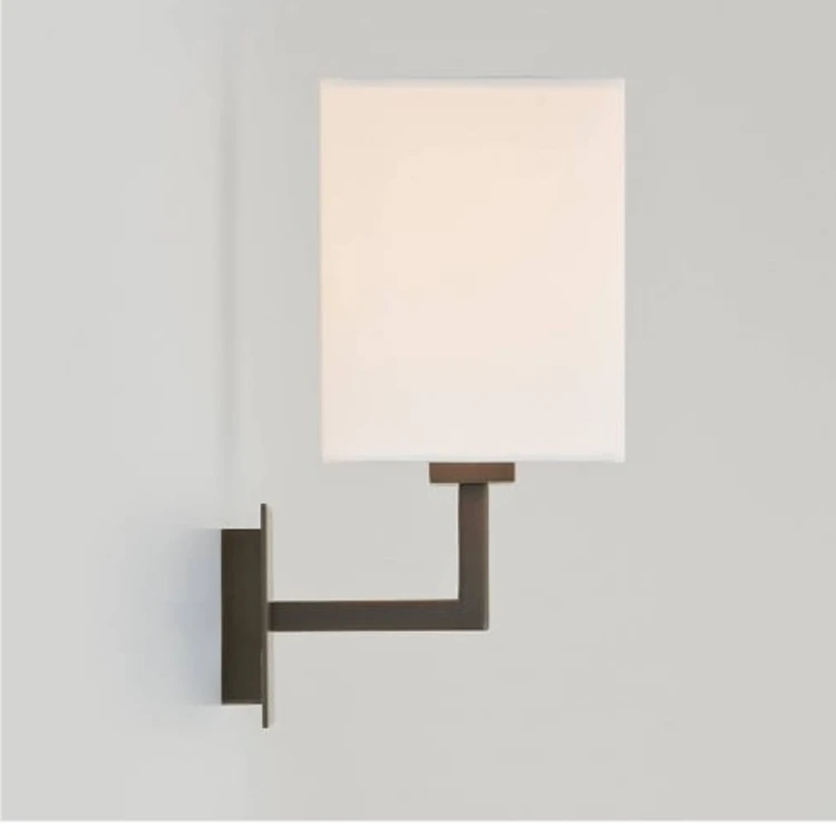 led Antique Wall Sconce Lights for Hotel Guest Room American Style Square Shade Wall Lamp For Living Room Bedroom Bedside Lamp
