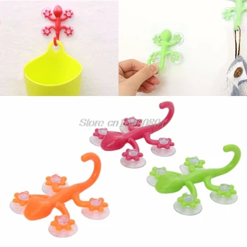 

Gecko Powerful Plastic Four Suction Cups Hook Wall Hanger Decoration Bathroom S08 Wholesale&DropShip