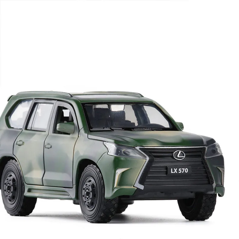 1/32 LEXUS LX570 Игрушечная модель автомобиля из сплава, детские игрушки, настоящая Лицензионная коллекция, военный внедорожник