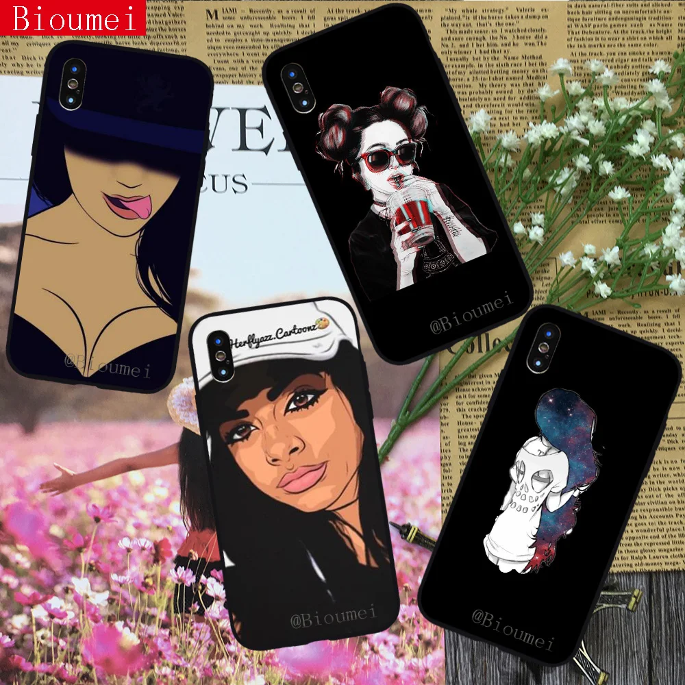 

Beautiful Afro girl like phone case for iphone 7 XR case Soft TPU Cover Coque for iphone XS XS Max 8 5 5S 6 6S Plus X 49