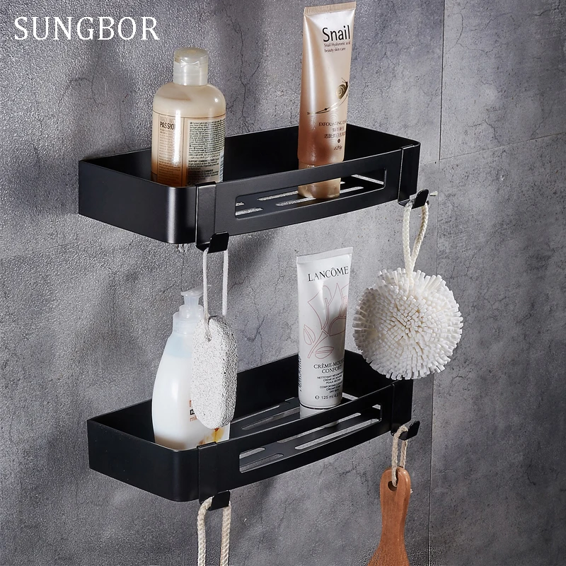 Buy Stainless Steel 304 Black Bathroom Corner Shelf Shower Room