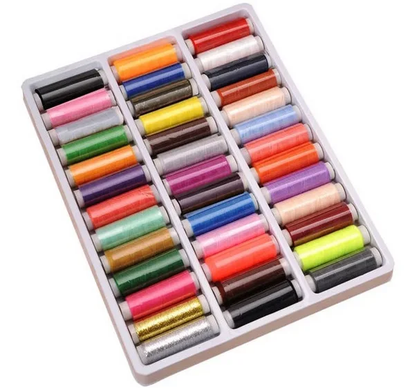 39pcs Mixed Colors Polyester Spool Sewing Thread For Hand Machine Set JS 39pcs Mixed Colors Polyester Spool Sewing Thread For Hand Machine Set JS
