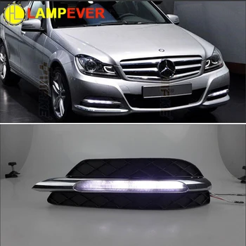

Lampever Car DRL kit For Mercedes-Benz W204 C200 C260 C300 2011 2012 2013 LED Daytime Running Lights bar daylight auto fog lamp