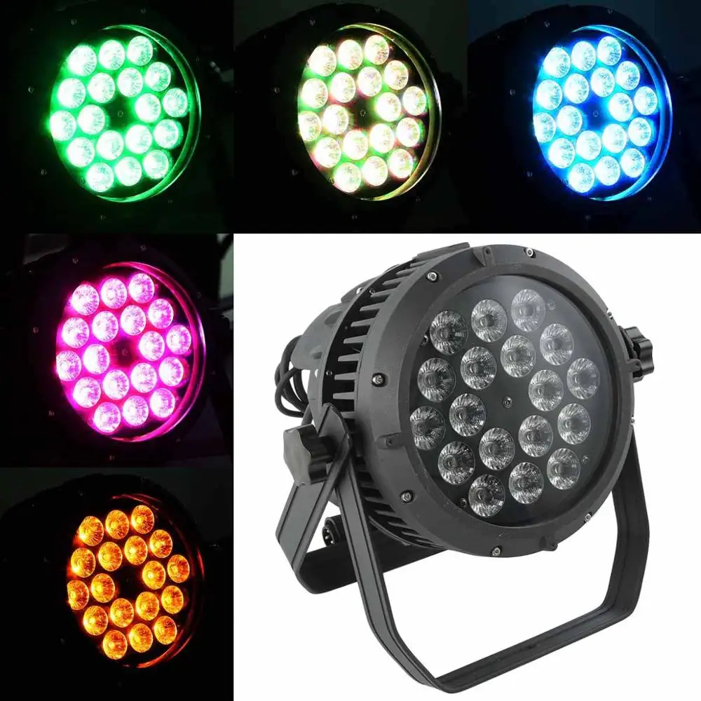 8PC Par64 LED Stage Wash Light 18x15W Waterproof IP67 RGBWA 5in1 DMX512 3/5/12CH