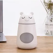Милый маленький медведь форма USB увлажнитель воздуха очиститель распылитель светодиодный светильник увлажнитель воздуха для детской комнаты для дома спальни