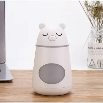 

Cute Mini Bear Shape USB Humidifier Air Diffuser Purifier Atomizer LED Lamp Cartoon Humidifier For Home Bedroom