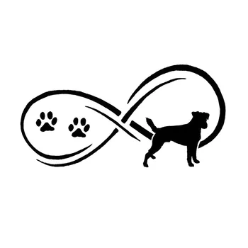 

17.7*8.8CM Jack Russell Terrier Dog Animal Paw Print Vinyl Decal Car Window Decorative Stickers C6-1153