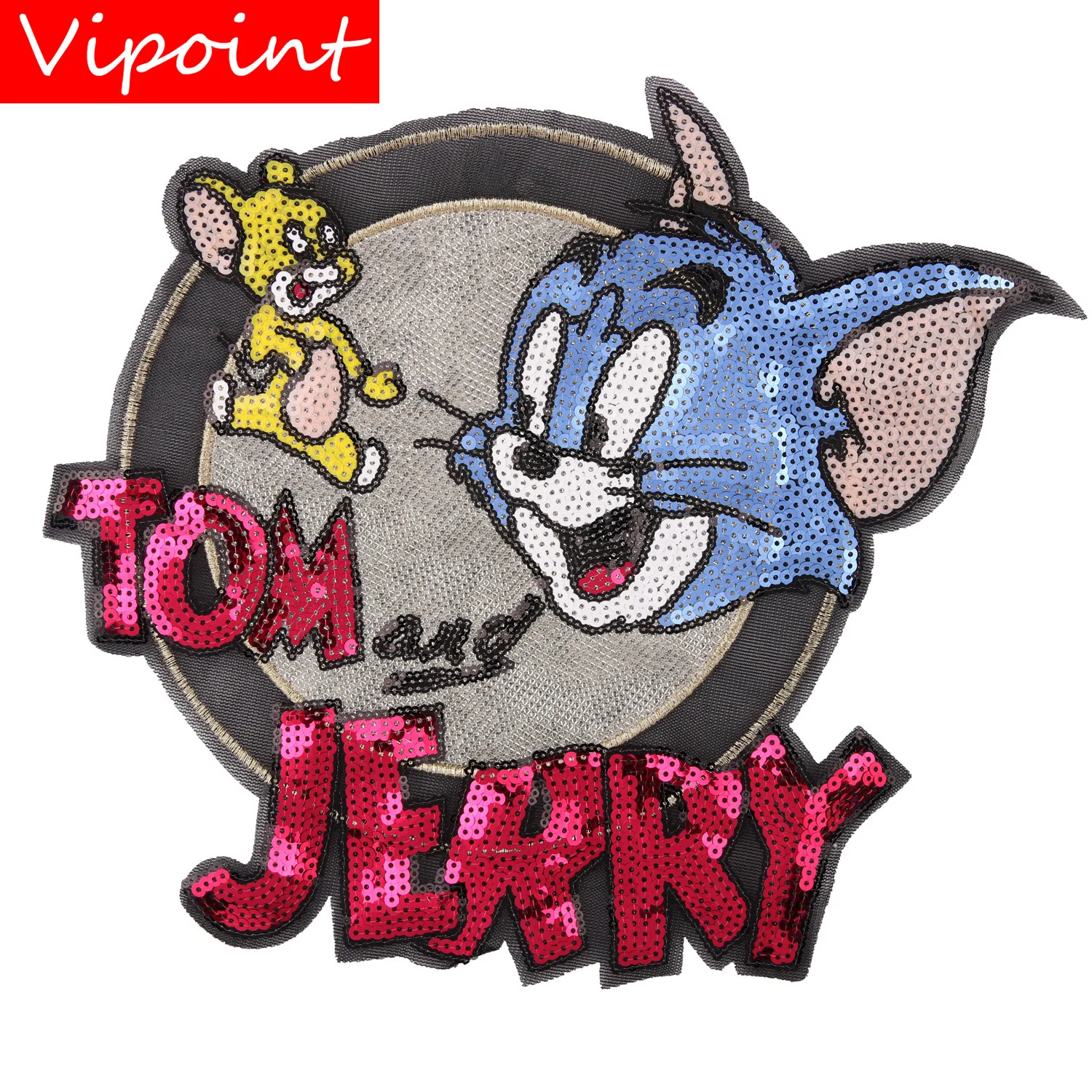 

VIPOINT embroidery Sequins big cats patches mouse patches badges applique patches for clothing JW-27