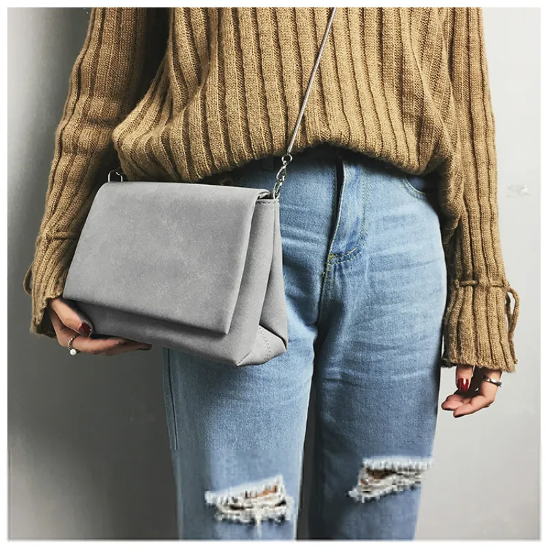 

2018 Fashion Chain Solid Shoulder Bag New High Quality Pu Leather Handbag Tote Women Messenger Crossbody Black Brown Grey